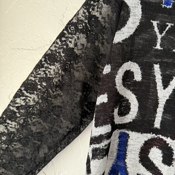 Mishca Dress Y2k City Small Black White‎ Red Long Sleeve Lace Yes Print Dress - Picture 5 of 9